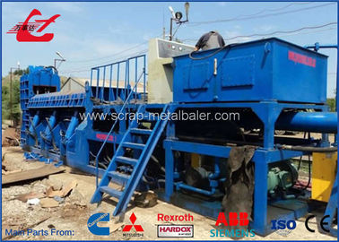 630 Ton Automatic Hydraulic Scrap Car Shear Baler Mesin 6m Panjang Ruang Pers 20 Ton / h