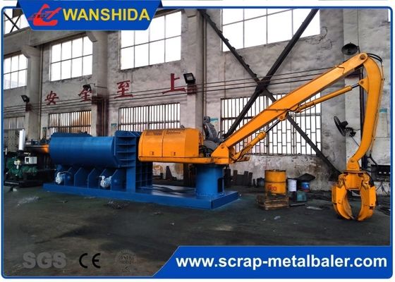Baler Scrap Stasioner dengan Feeding Grapple untuk Pemulihan Logam Campuran
